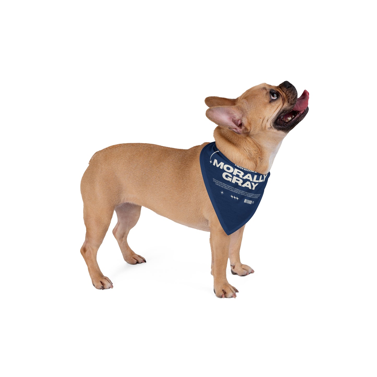 Morally Gray Pet Bandana — Graphic Pet Scarf with 'Morally Gray' Typography