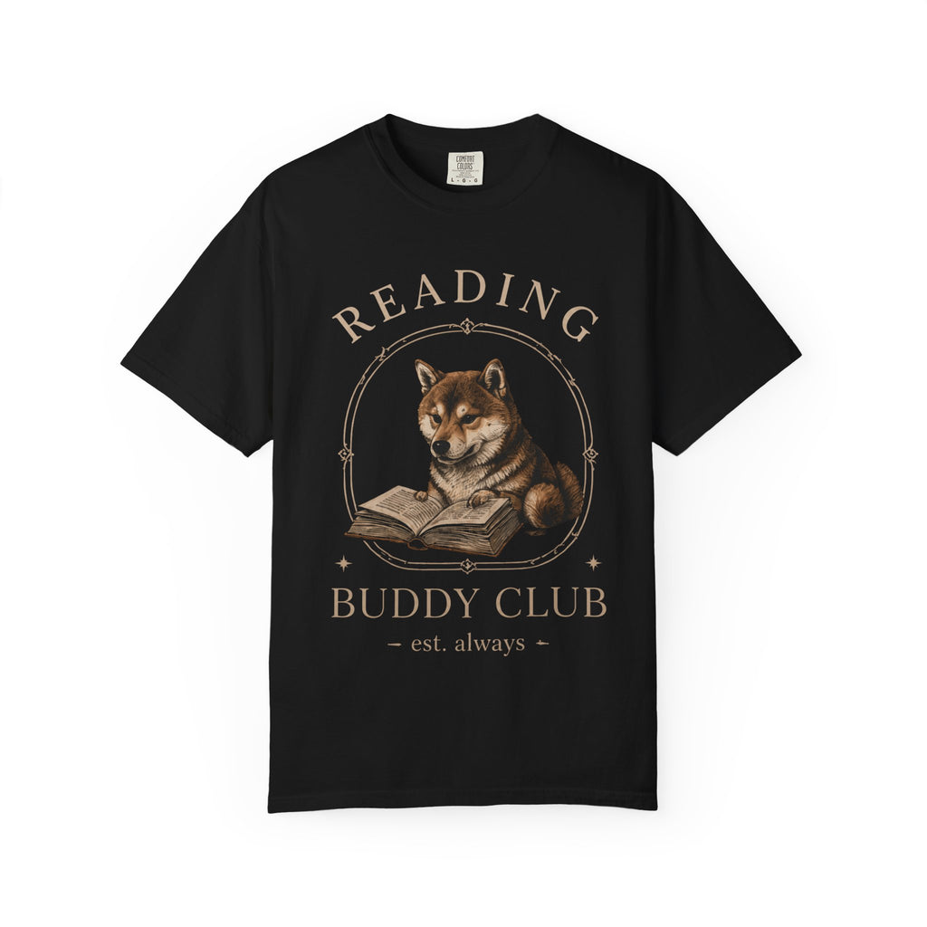Reading Buddy Club T-Shirt — Shiba Inu Reading Graphic Tee