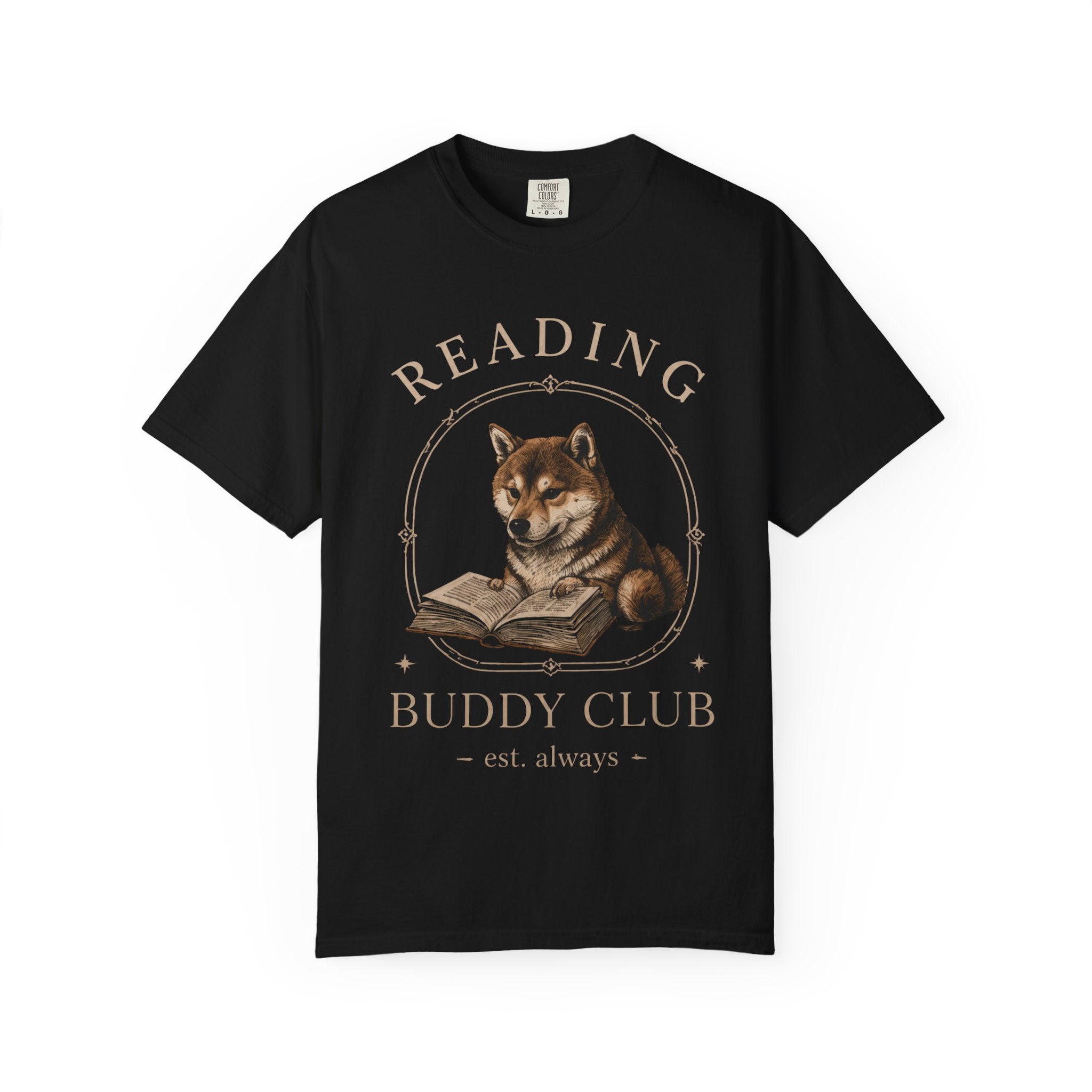 Reading Buddy Club T-Shirt — Shiba Inu Reading Graphic Tee