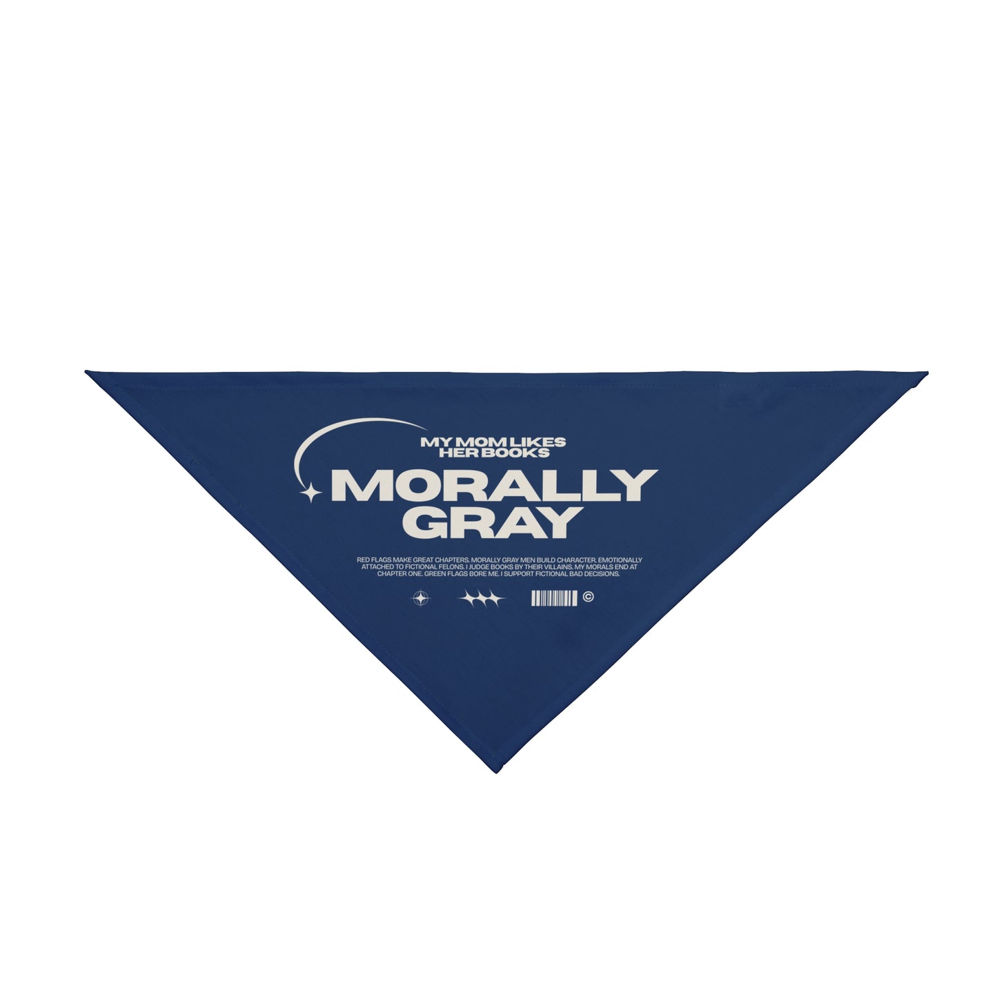 Morally Gray Pet Bandana — Graphic Pet Scarf with 'Morally Gray' Typography
