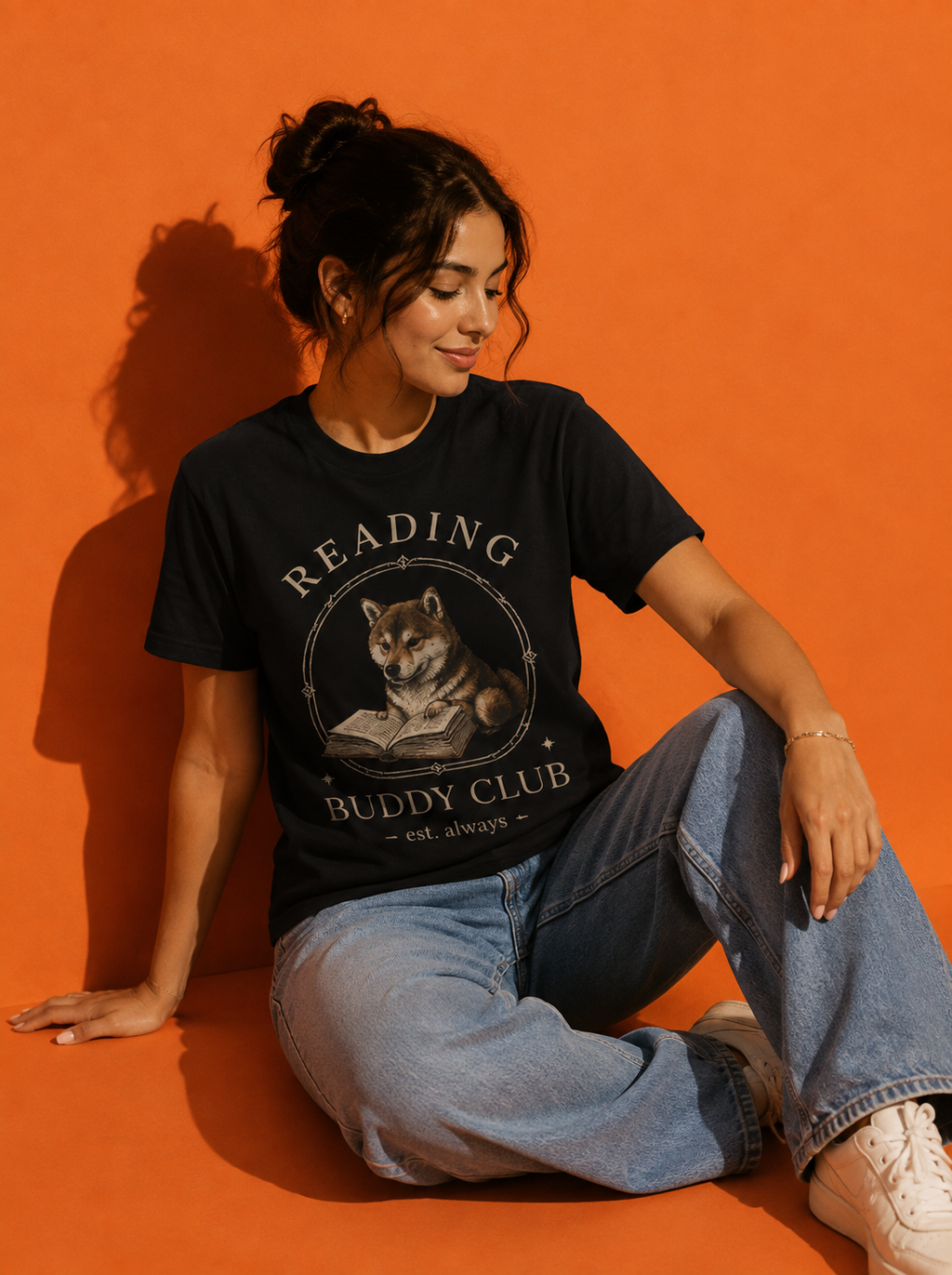 Reading Buddy Club T-Shirt — Shiba Inu Reading Graphic Tee
