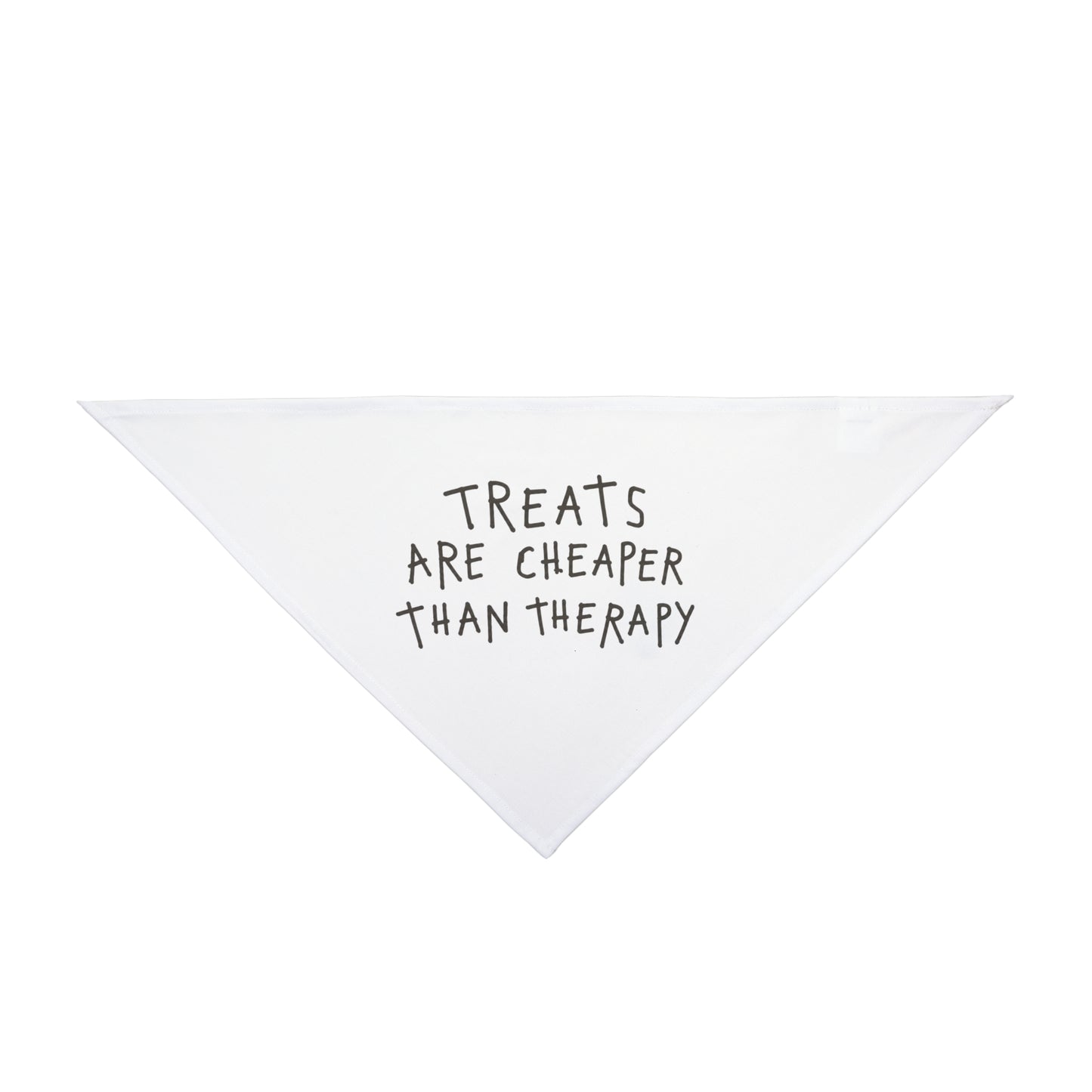Pet Bandana — "Treats Are Cheaper Than Therapy" Dog Bandana, Funny Puppy Accessory