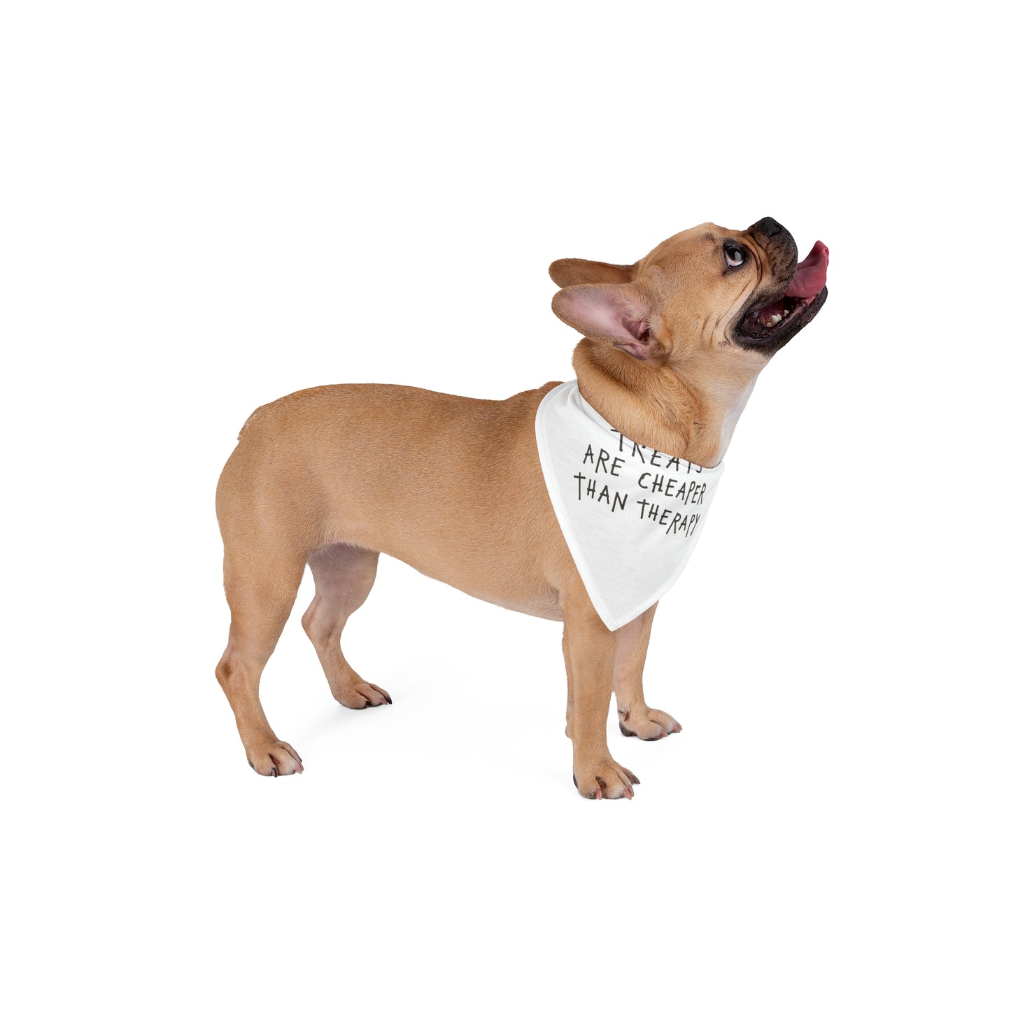 Pet Bandana — "Treats Are Cheaper Than Therapy" Dog Bandana, Funny Puppy Accessory