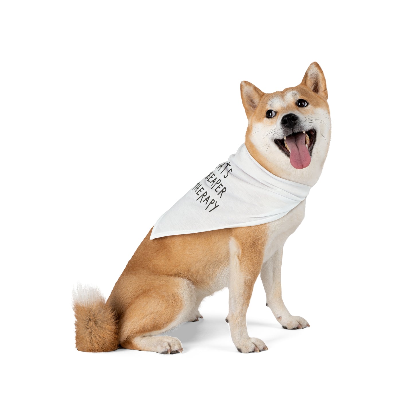 Pet Bandana — "Treats Are Cheaper Than Therapy" Dog Bandana, Funny Puppy Accessory