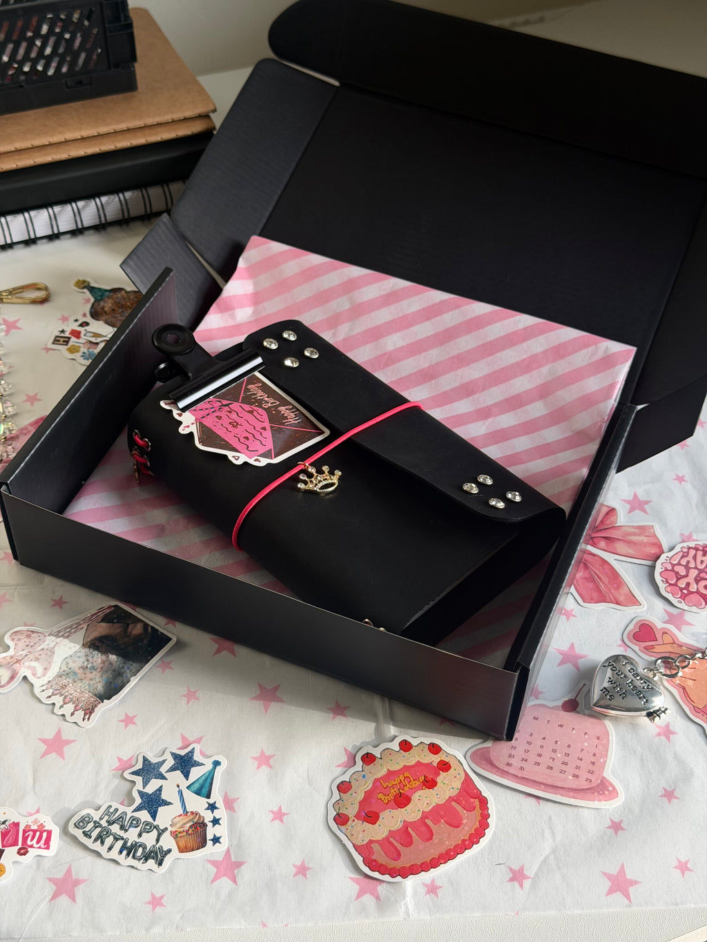 Birthday Cake A6 Studded Leather Journal