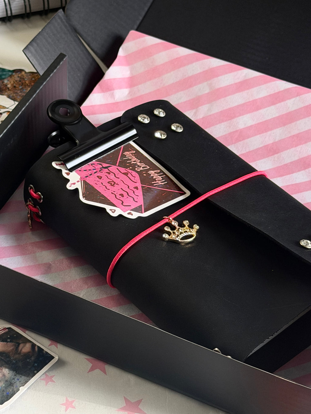 Birthday Cake A6 Studded Leather Journal