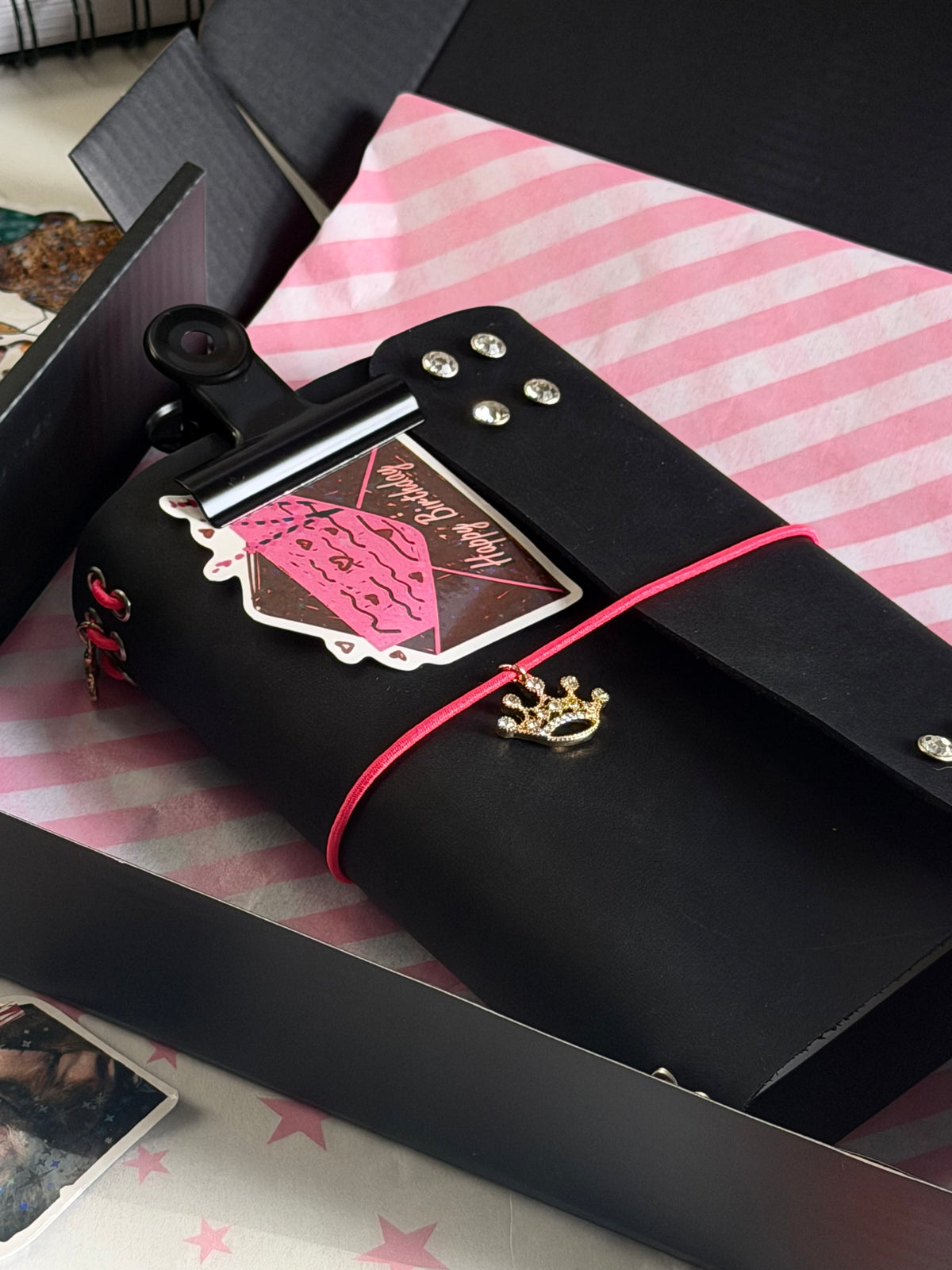 Birthday Cake A6 Studded Leather Journal