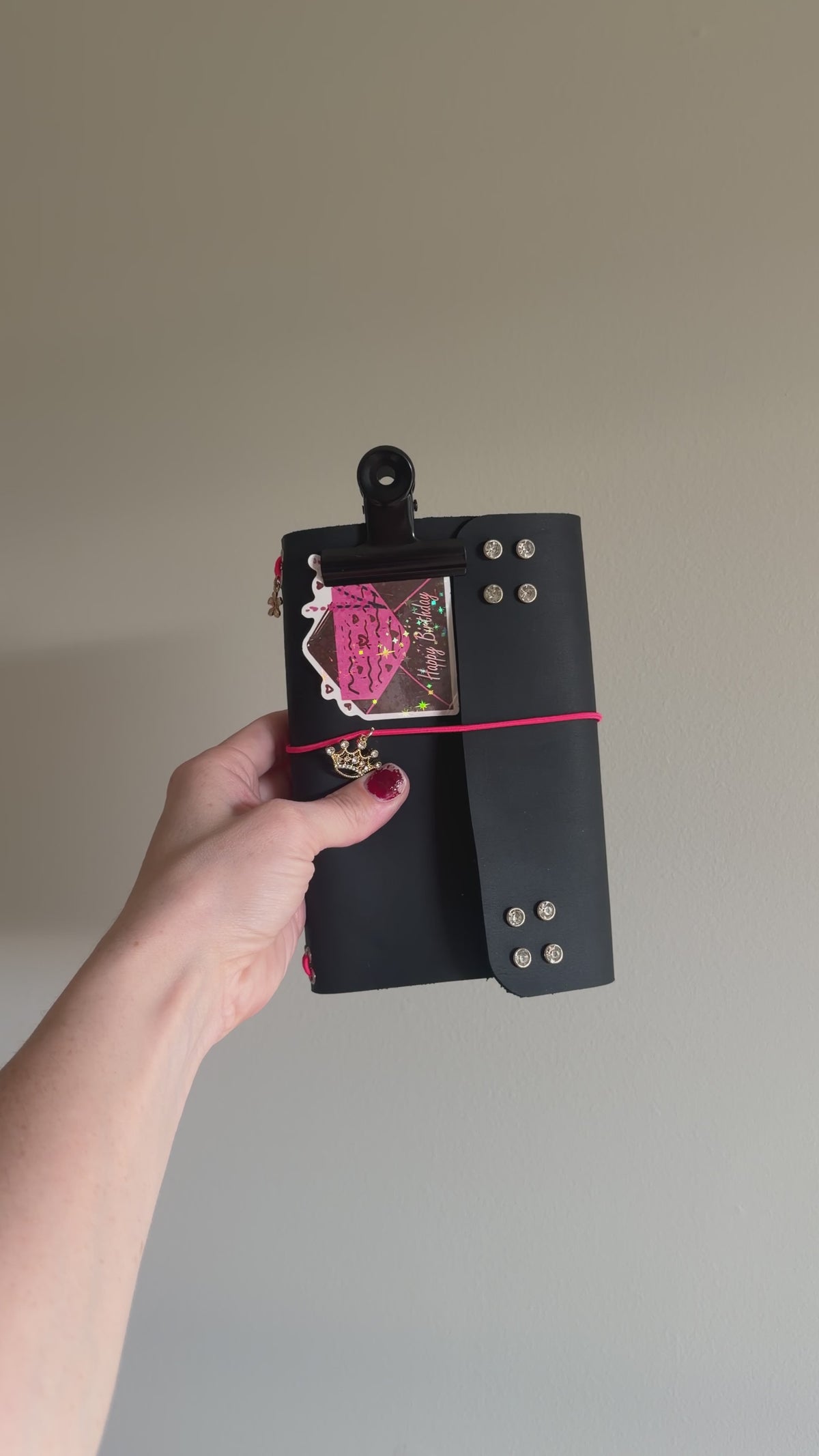 Birthday Cake A6 Studded Leather Journal